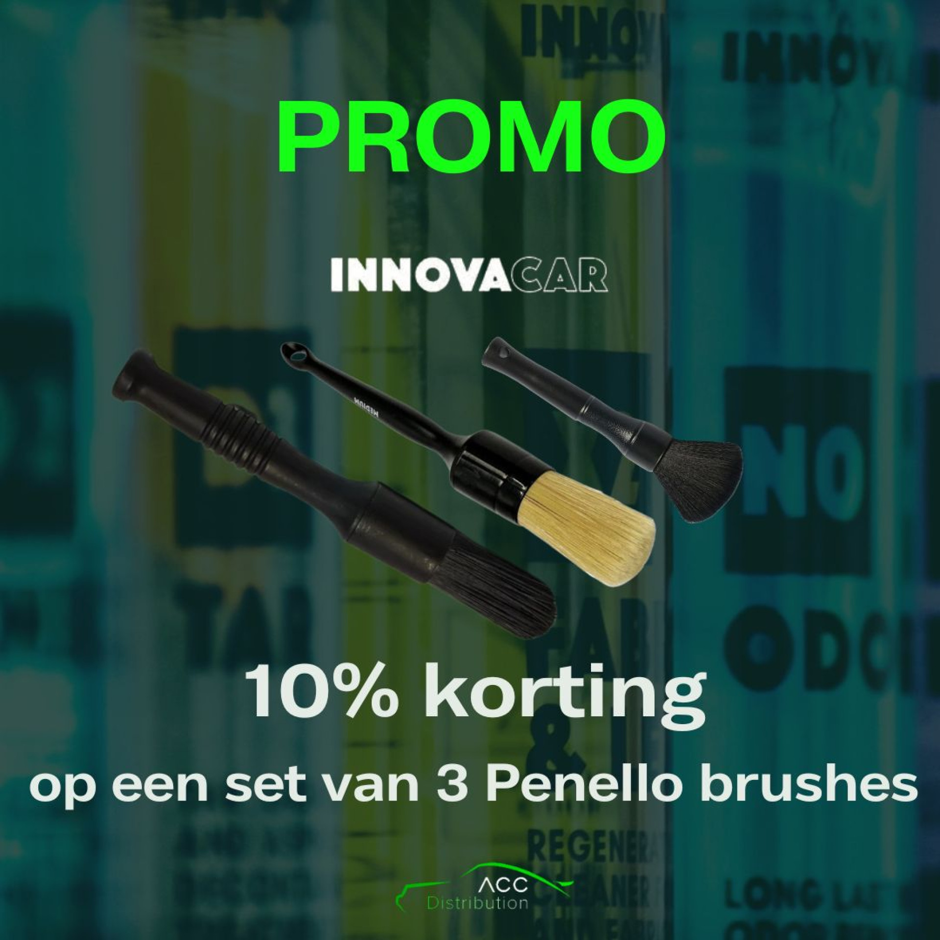 Innovacar SET VAN 3 PENELLO BRUSHES, soft, medium en hard PROMO