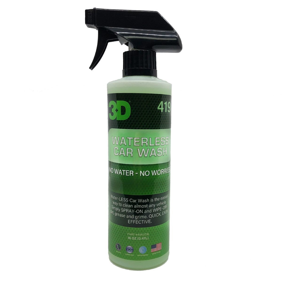3D Green Waterless carwash 16oz ( 0.47 LT )